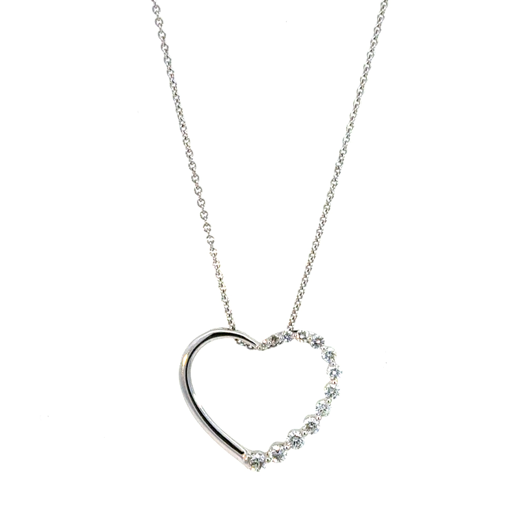 Collier &quot;Herz&quot; in Weissgold 18kt mit Brillanten