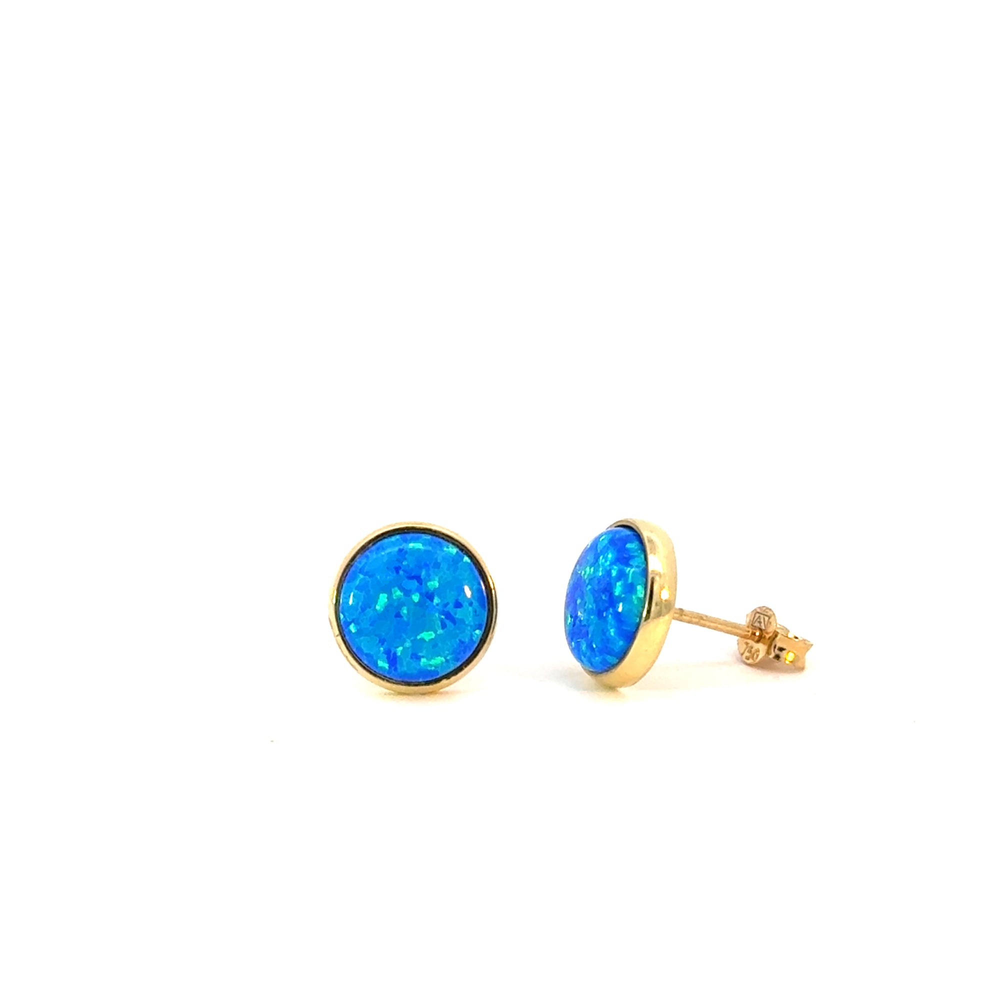 Ohrstecker mit Opal künstlich in Gelbgold 18kt