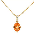 Anhänger in Gelbgold 18kt mit Mandarin Granat und Brillanten