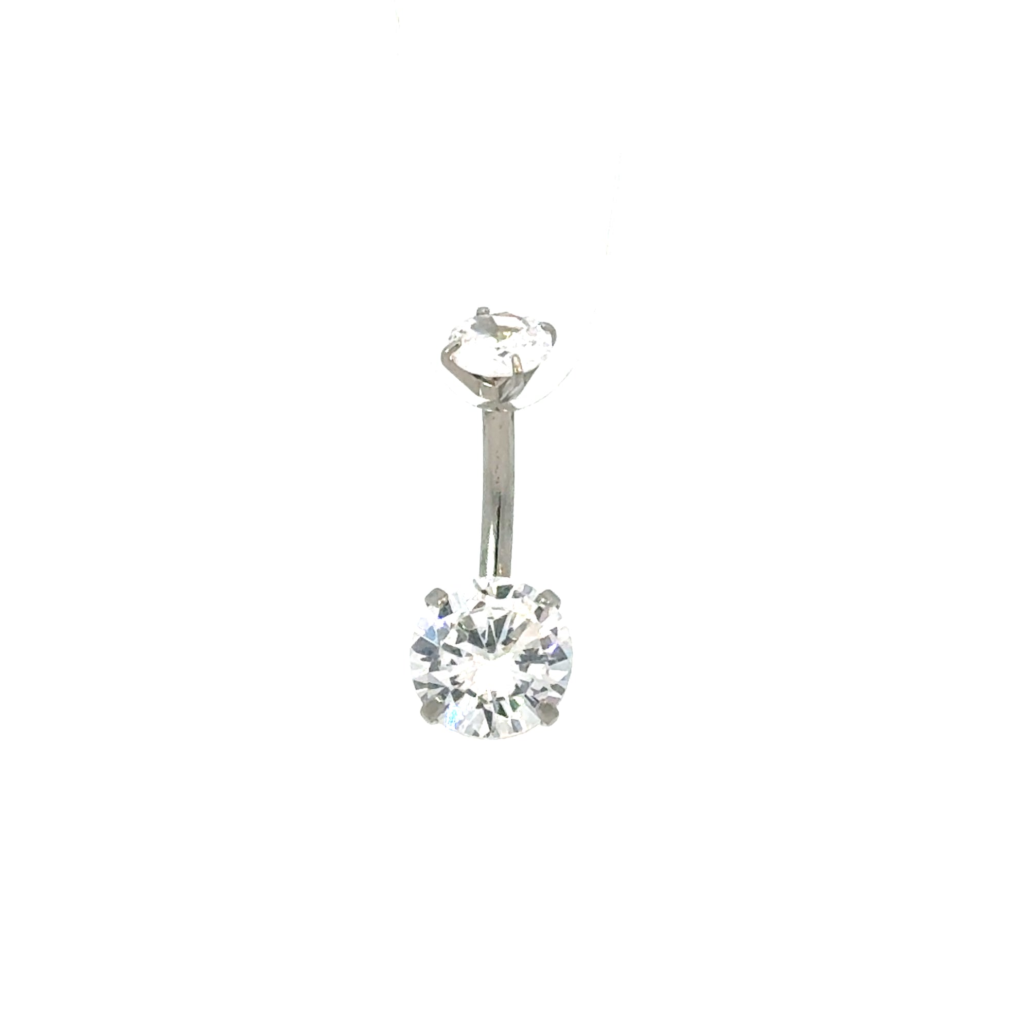 Bauchpiercing in Edelstahl mit Zirkonia