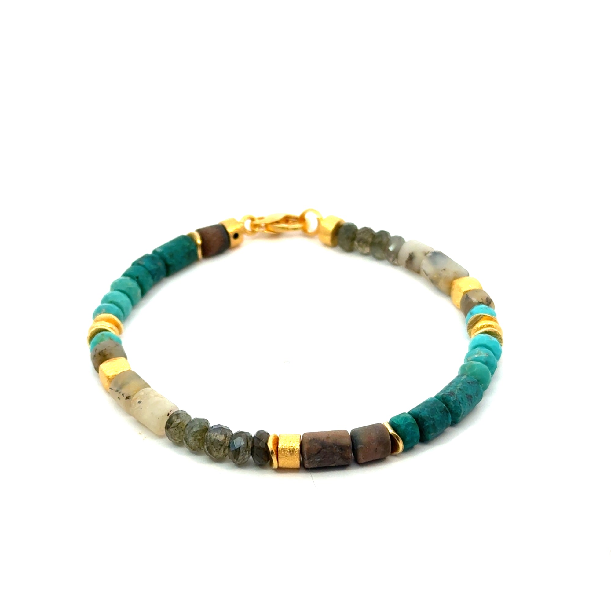 Armband in Silber vergoldet mit Farbsteine