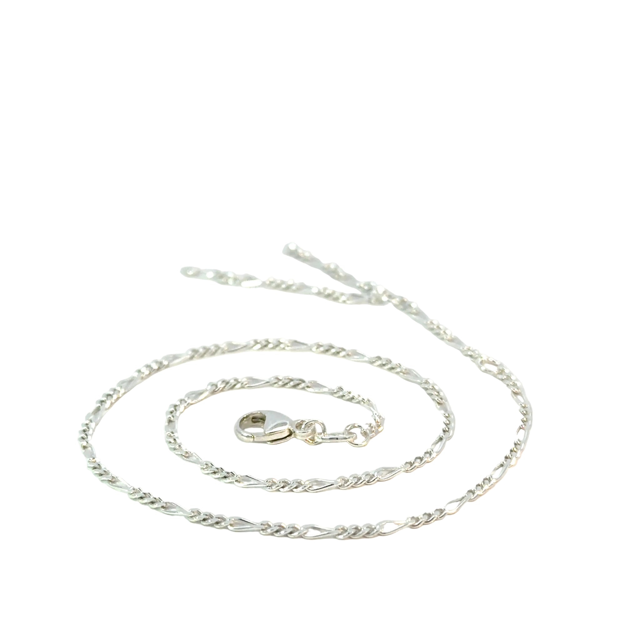 Fusskette Figaro in Silber