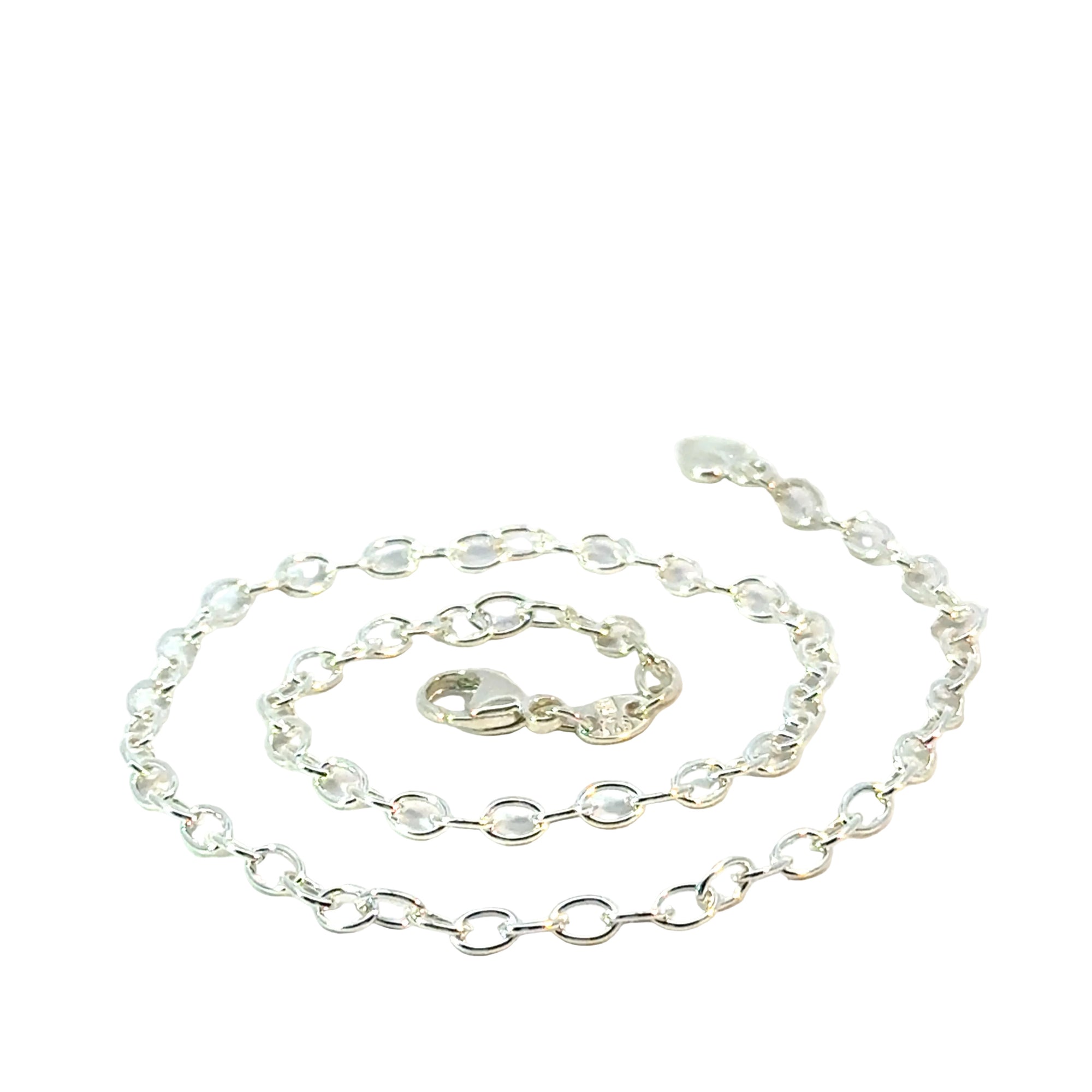 Fusskette mit Herz in Silber