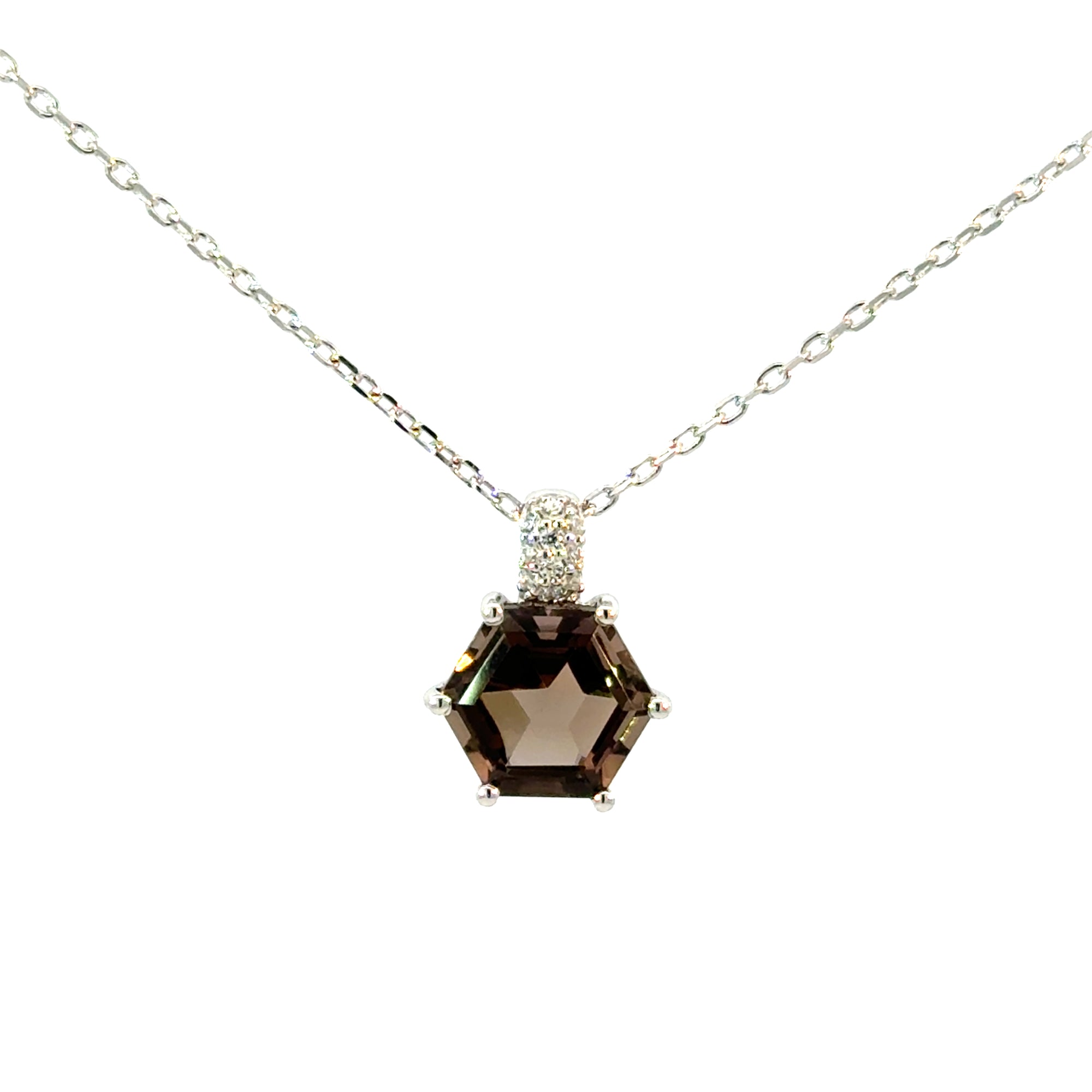 Anhänger in Silber mit Rauchquarz und Zirkonia