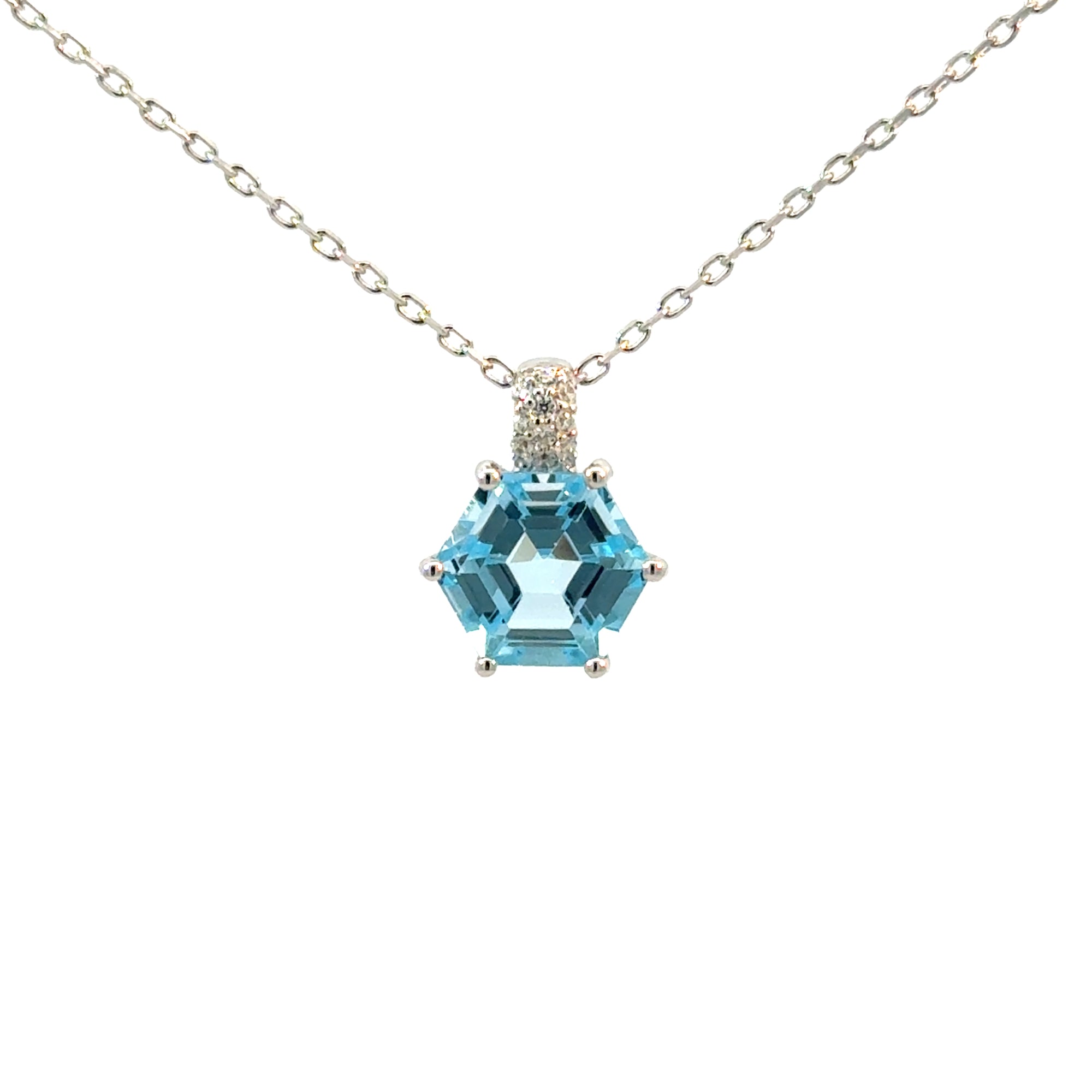 Anhänger in Silber mit Blautopas und Zirkonia