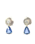 Ohrhänger in Weissgold 18kt mit Brillanten und Saphir