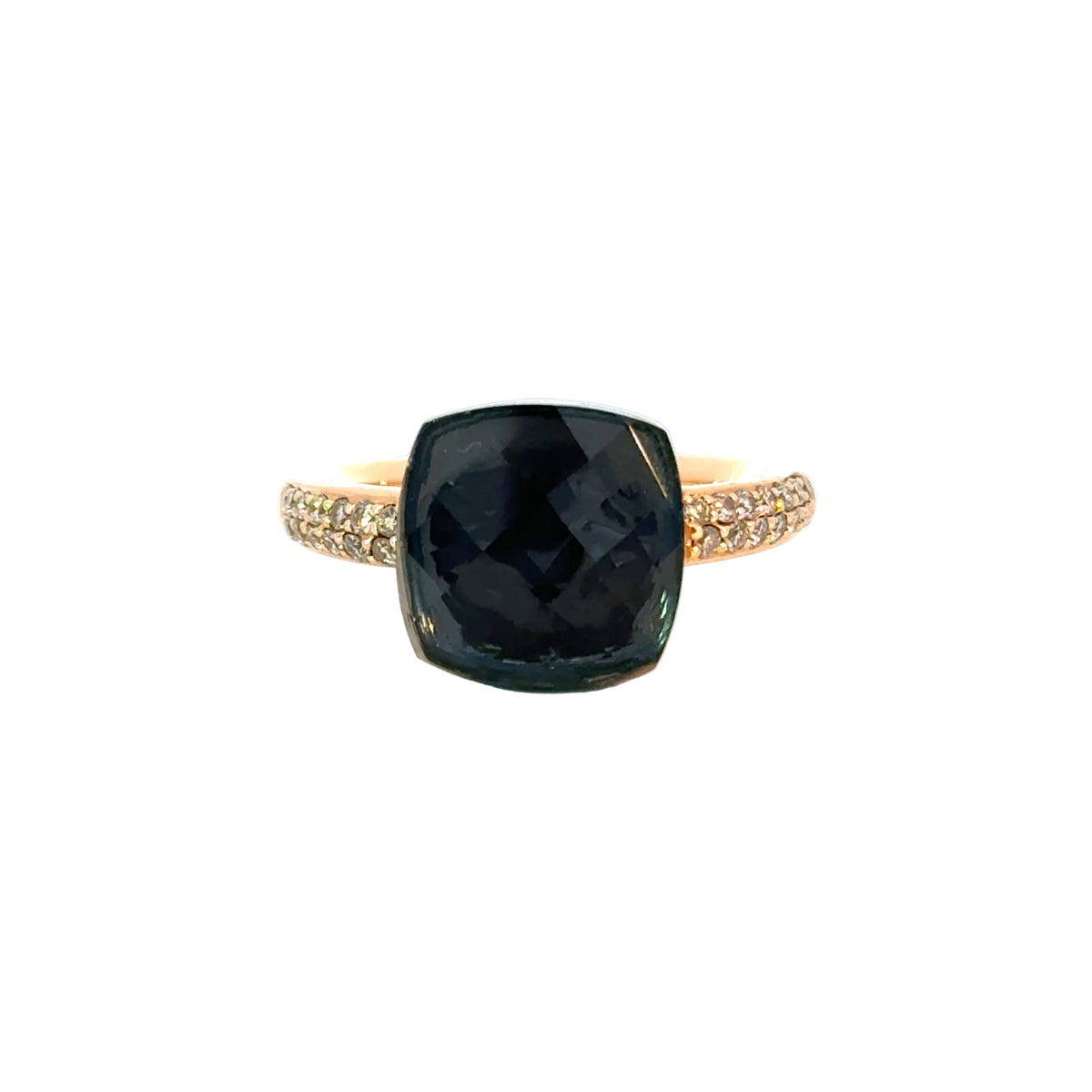 Ring in Rosegold 18kt mit London blue und Brillanten