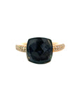 Ring in Rosegold 18kt mit London blue und Brillanten
