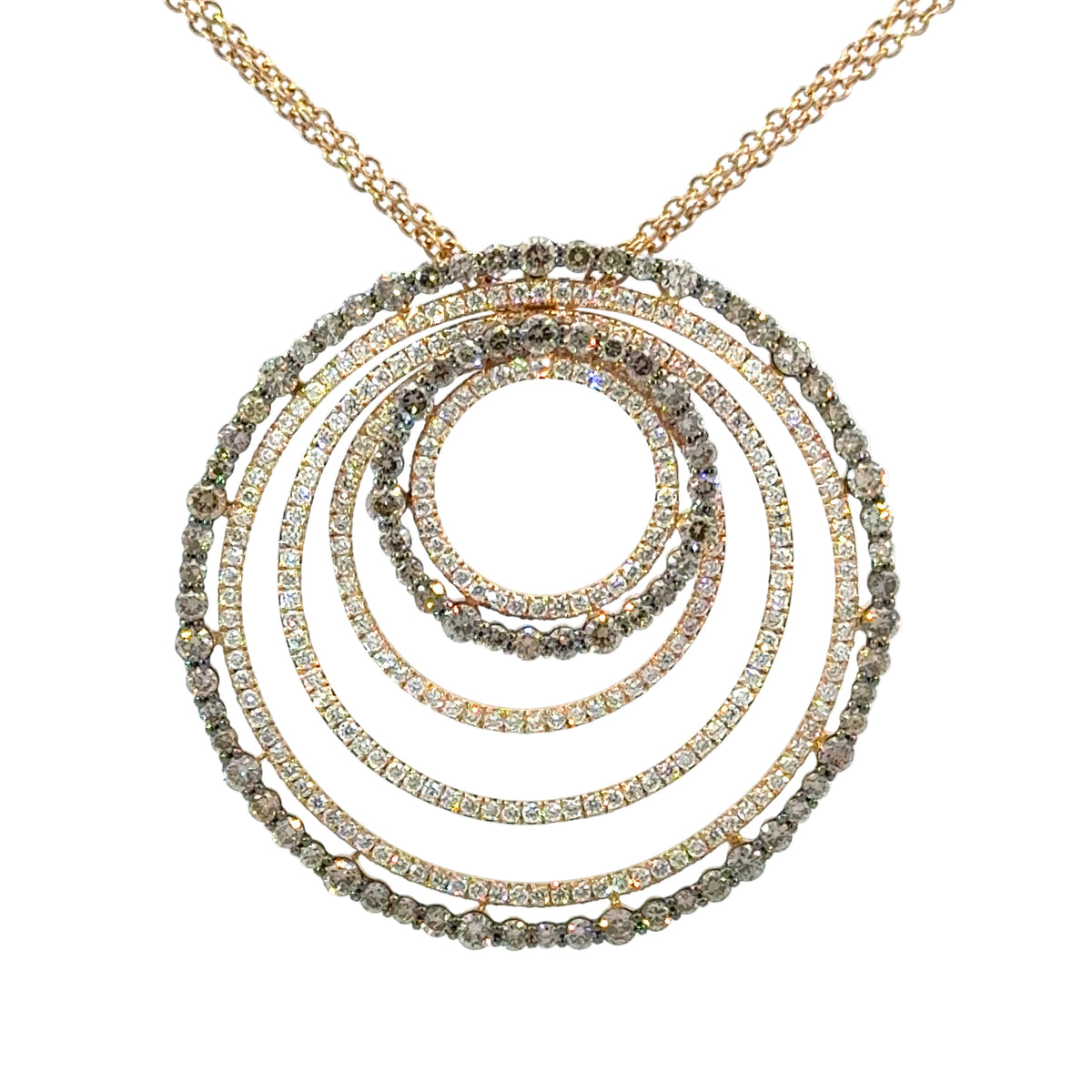 Anhänger mit Kette in Rosegold 18kt mit Brillanten