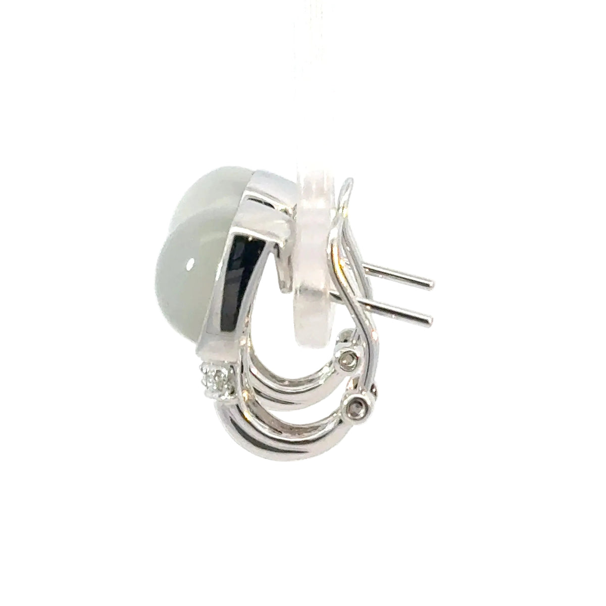Ohrstecker in Weissgold 18kt mit Mondstein und Brillanten