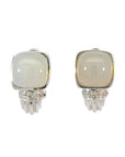 Ohrstecker in Weissgold 18kt mit Mondstein und Brillanten