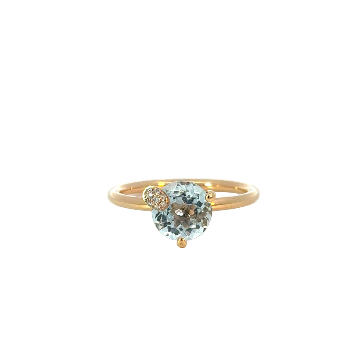 Ring in Rosegold 18kt mit Aquamarin und Brillanten