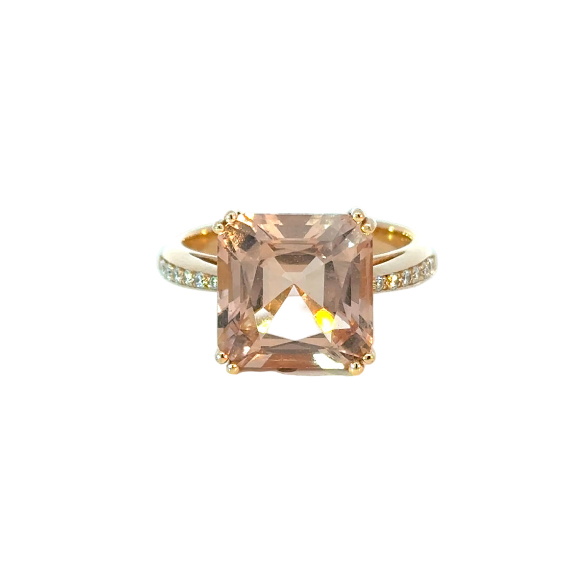 Ring in Rosegold 18kt mit Morganit und Brillanten