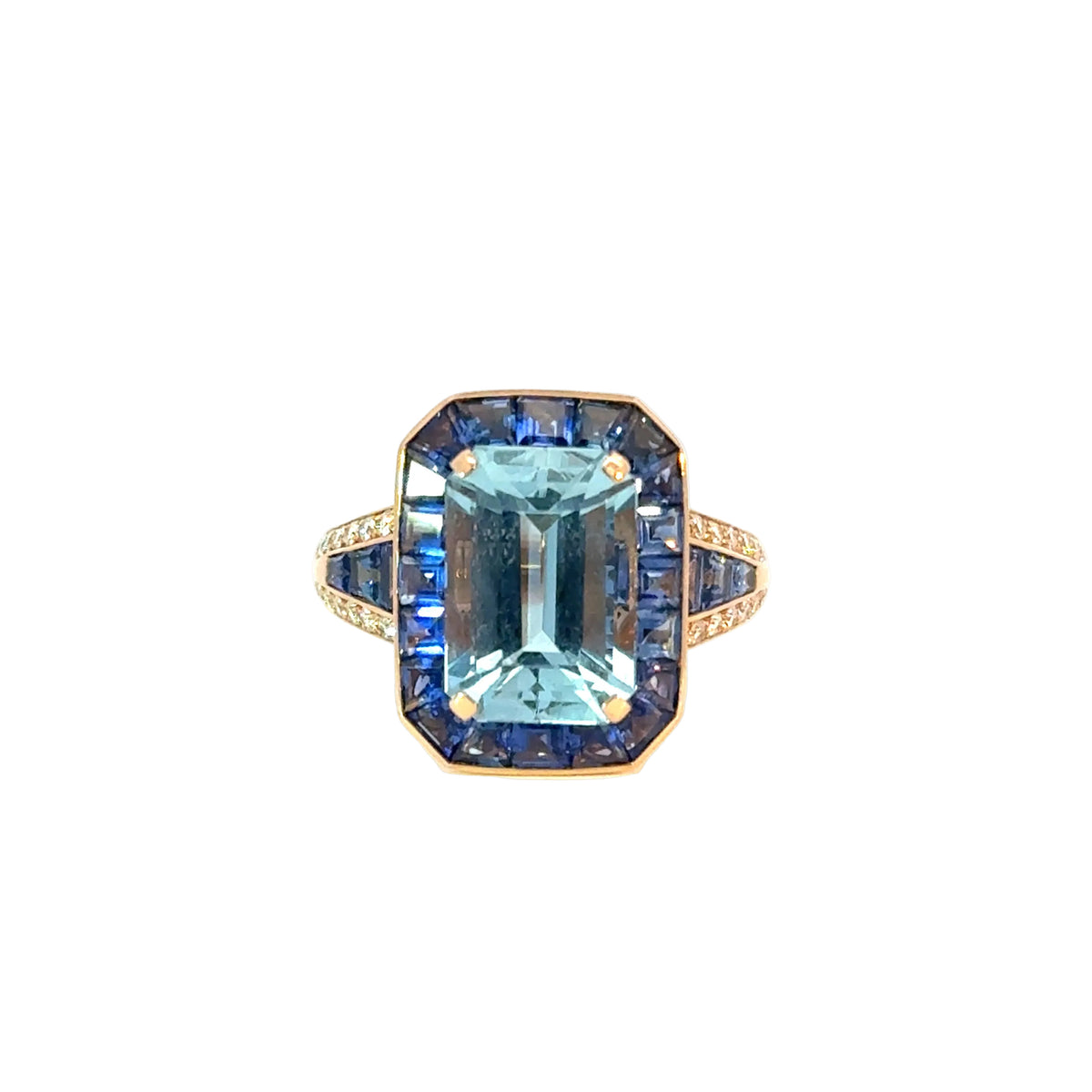 Ring in Rosegold 18kt mit Farbsteine