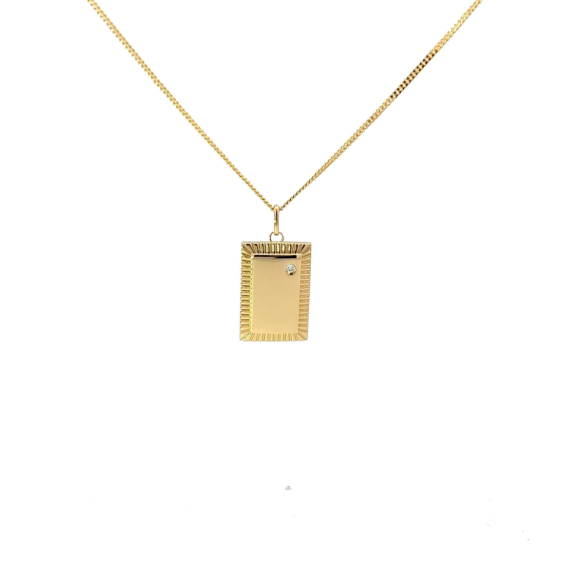 Anhänger Gravurplatte mit Brillant