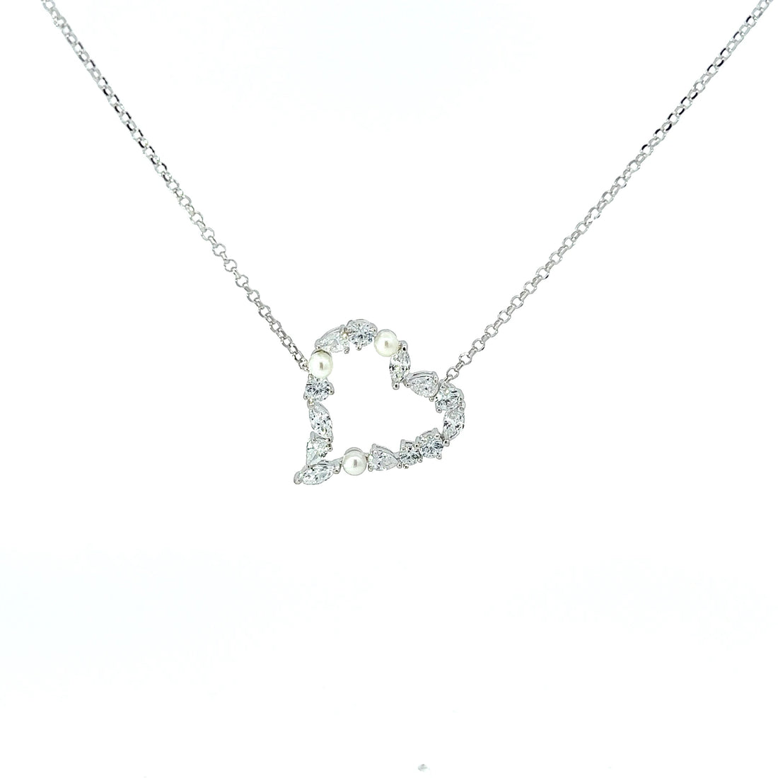 Anhänger mit Kette Silber Herz und Zirkonia