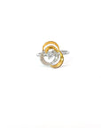 Ring Blume bicolor Silber