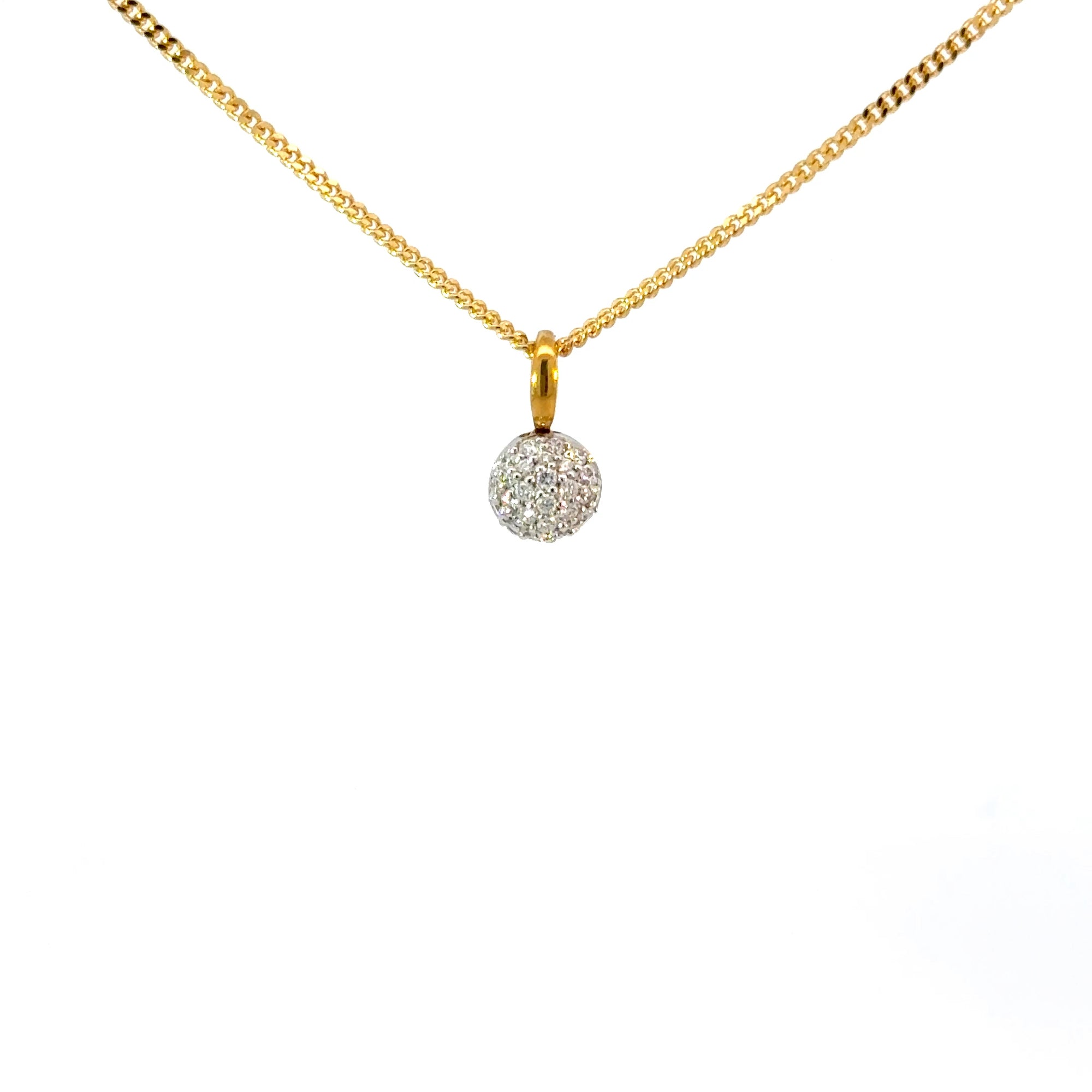 Anhänger in Gelb und Weissgold 18kt mit Brillanten