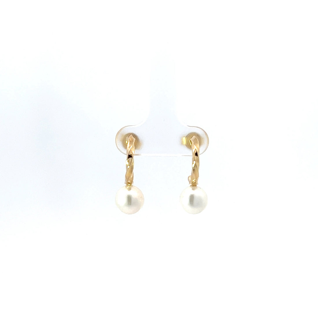 Creolen Perle Weiss/Gelbgold 18kt