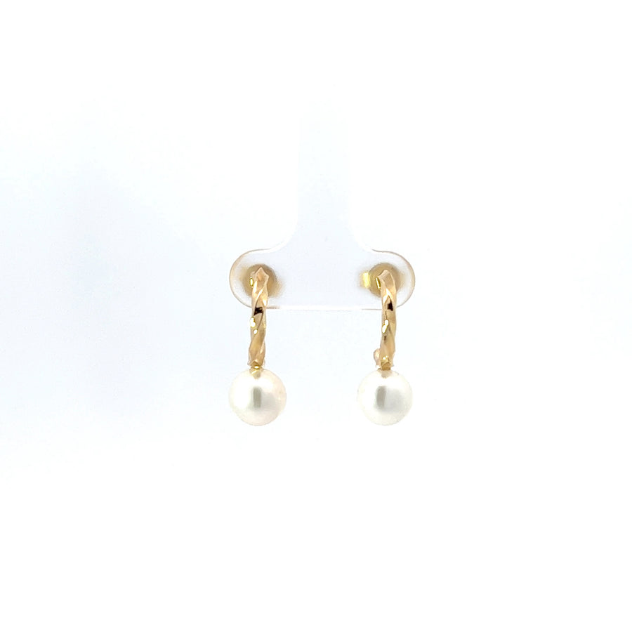 Creolen Perle Weiss/Gelbgold 18kt