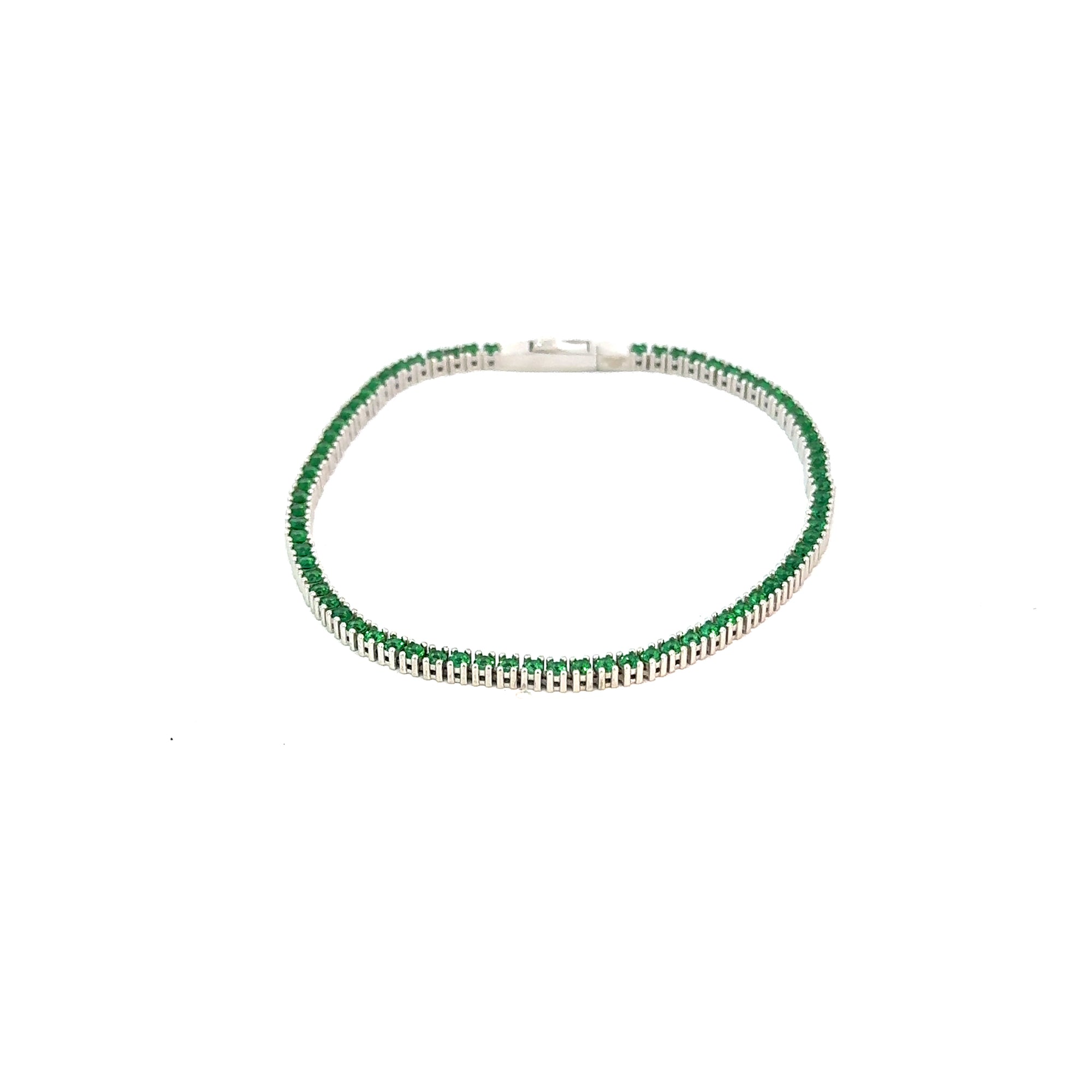 Armband Tennis Silber mit Zirkonia grün
