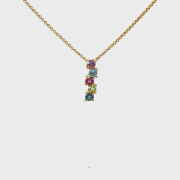 Anhänger Gelbgold 18kt Farbsteine
