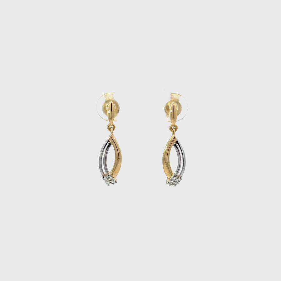 Ohrschmuck Weiss und Gelbgold 18kt mit Brillanten