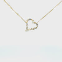 Anhänger mit Kette Silber vergoldet Herz und Zirkonia