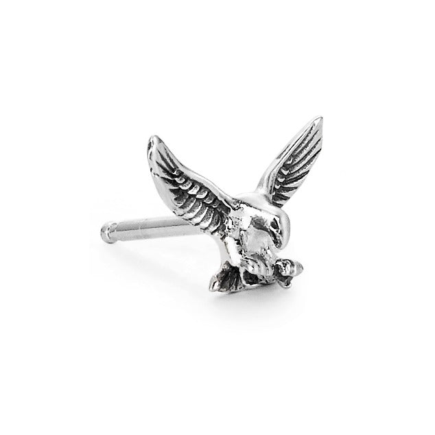 Ohrstecker Adler Silber patiniert