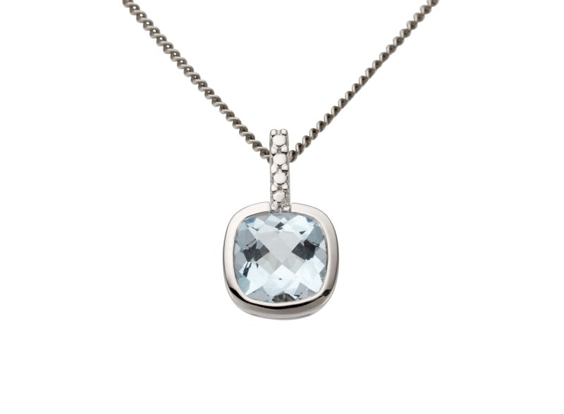 Anhänger Blau Topas Weissgold 750/18Kt.