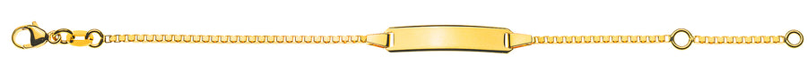 Bébé Bracelet Panzer geschliffen Gelbgold 750 14cm