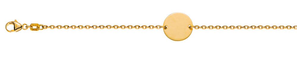 Bébé Bracelet Panzer geschliffen Gelbgold 750 14cm