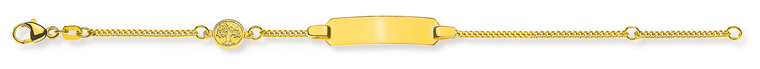 Bébé Bracelet Panzer geschliffen Gelbgold 750 14cm