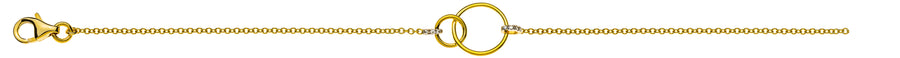 Bracelet Doppelkreis Gelbgold 750 mit Brillanten