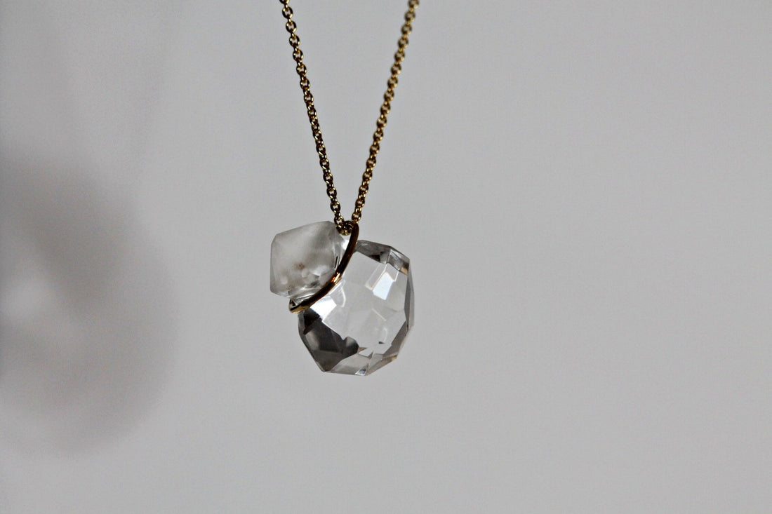 Collier Gelbgold mit Bergkristall