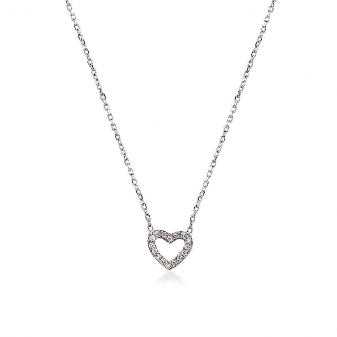Collier Herz Silber gelb vergoldet (Auf Bild Silber rhodiniert)