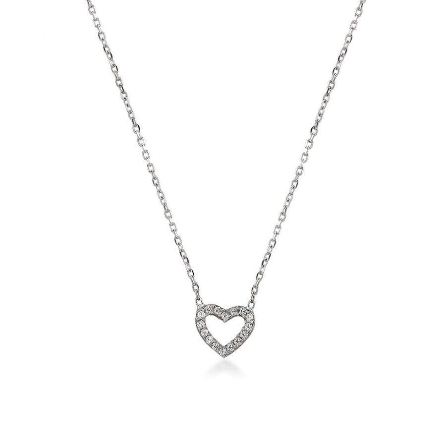 Collier Herz Silber gelb vergoldet (Auf Bild Silber rhodiniert)