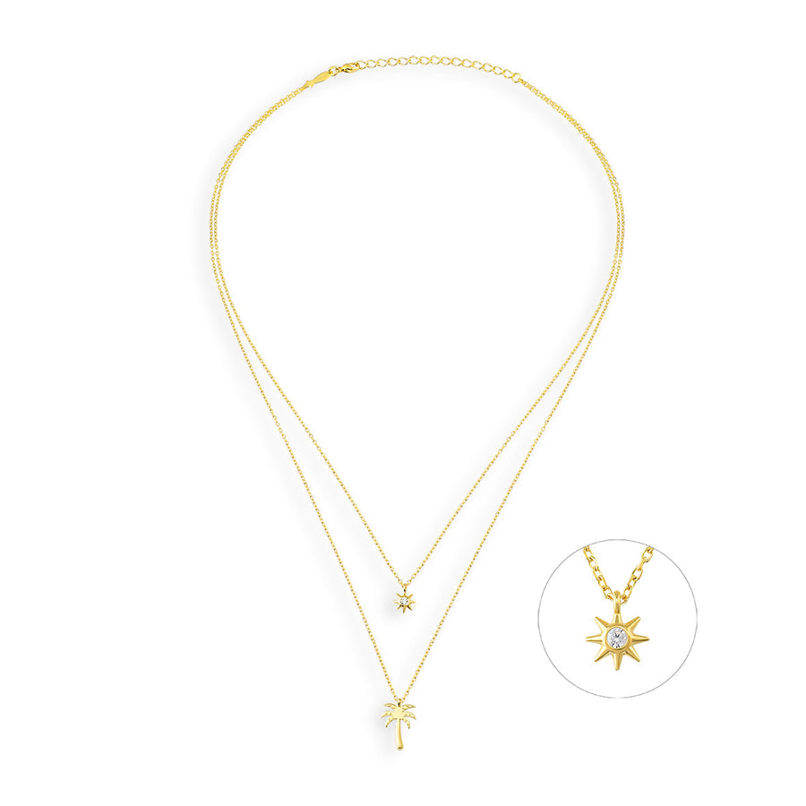 Doppel-Collier Silber 925 vergoldet
