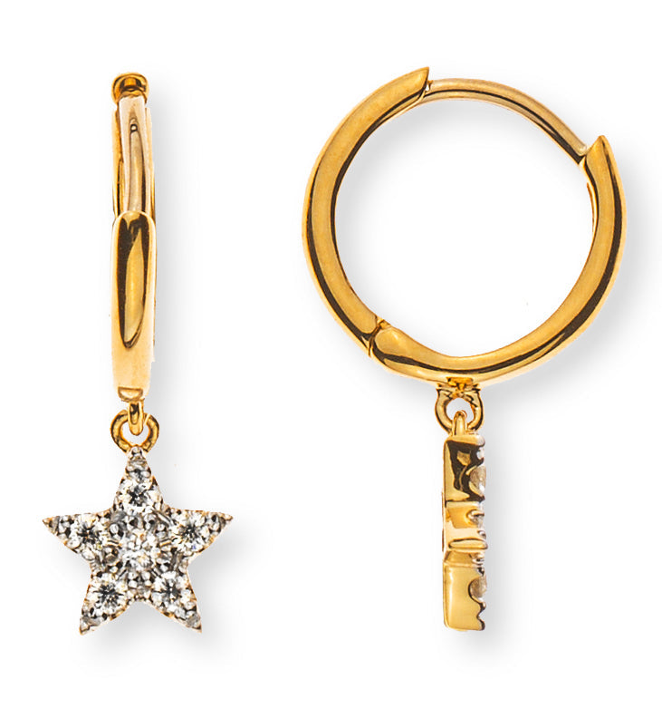 Creolen "Star" Gelbgold 750 mit Brillanten