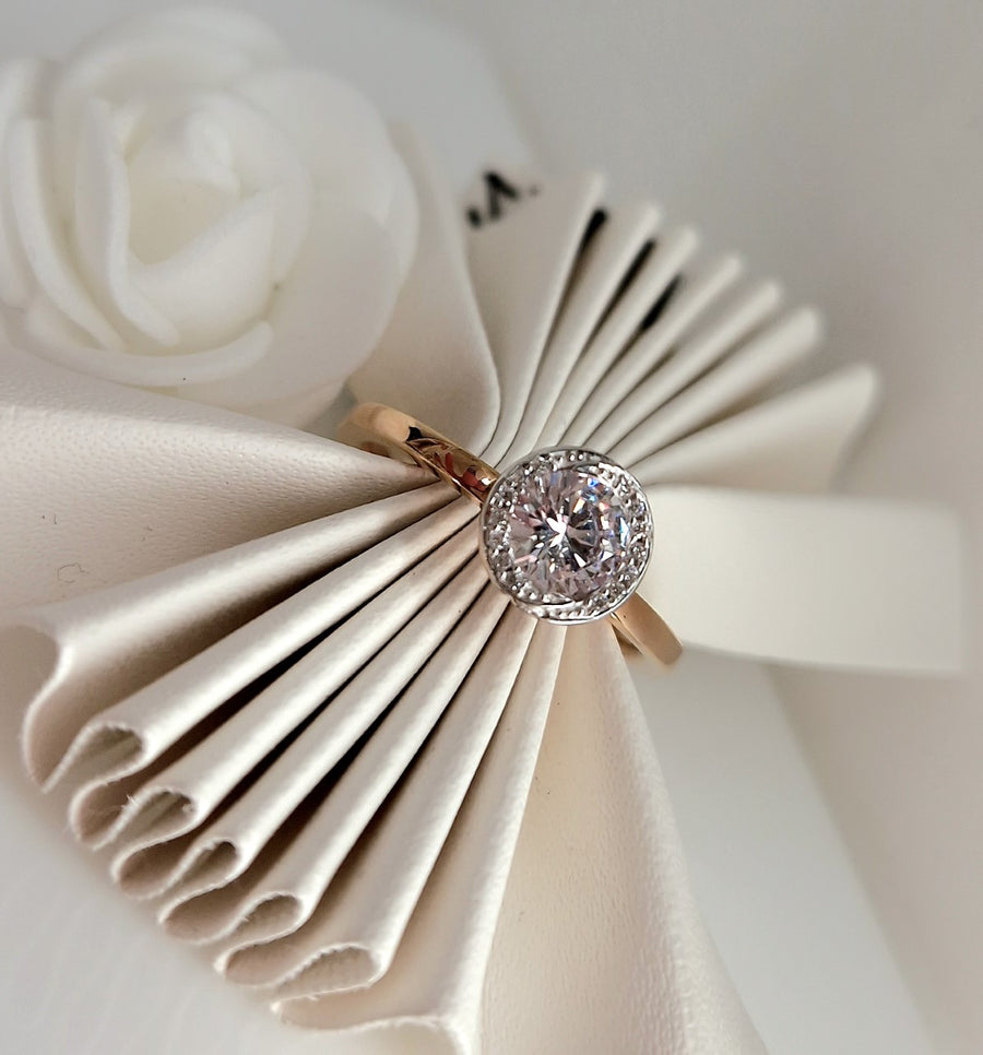 Ring Silber rose vergoldet Zirkonia